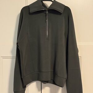 SPANX AirEssentials Dark Olive Half-Zip Pullover